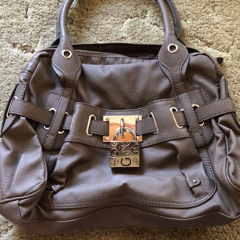 Brown/taupe Guess Medium Shoulder Bag
